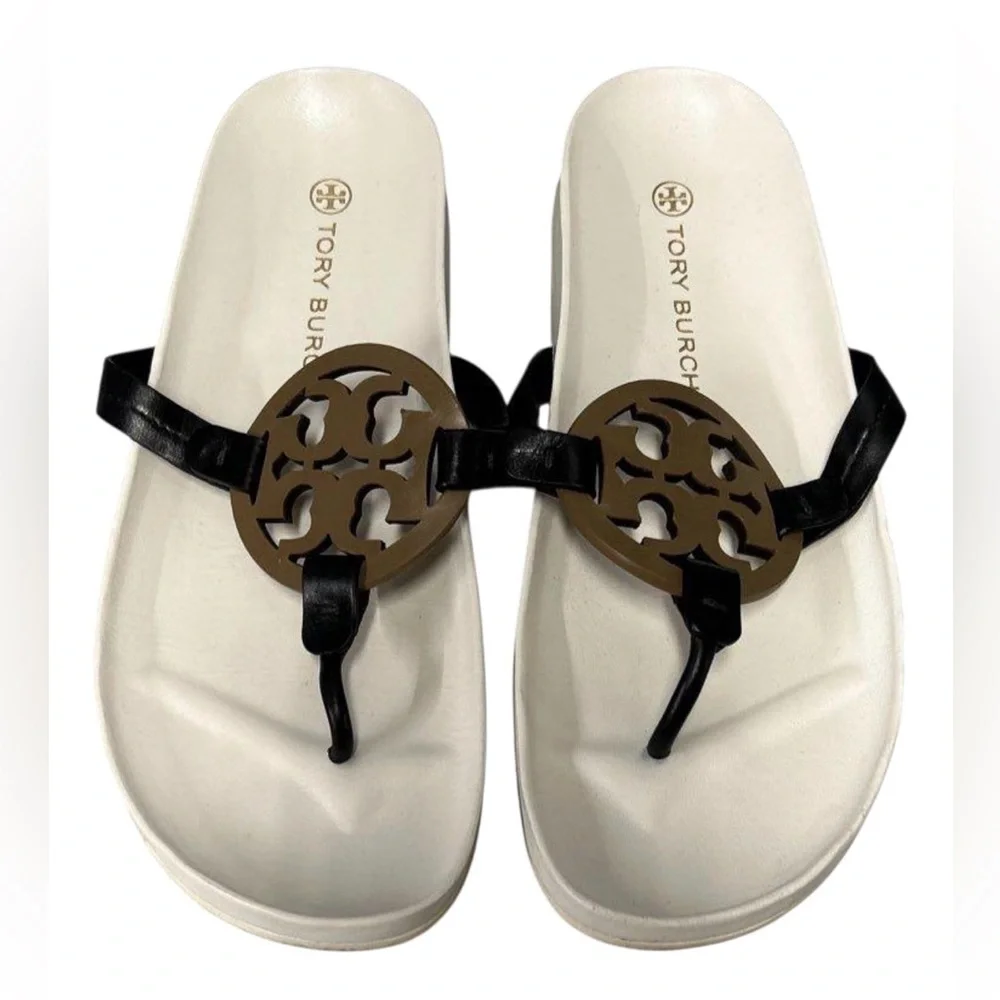 Tory Burch Miller Cloud Sandals Sz 10.5
Perfect Black/almond flour/new ivory - Picture 1 of 4